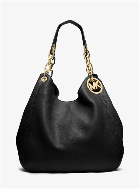 michael michael kors fulton leather shoulder bag|Michael Kors shoulder bag.